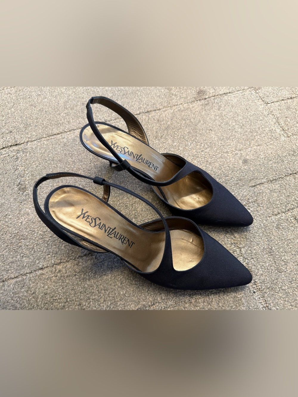 Vintage YSL Tigre crepe pumps (Sz 6.5)